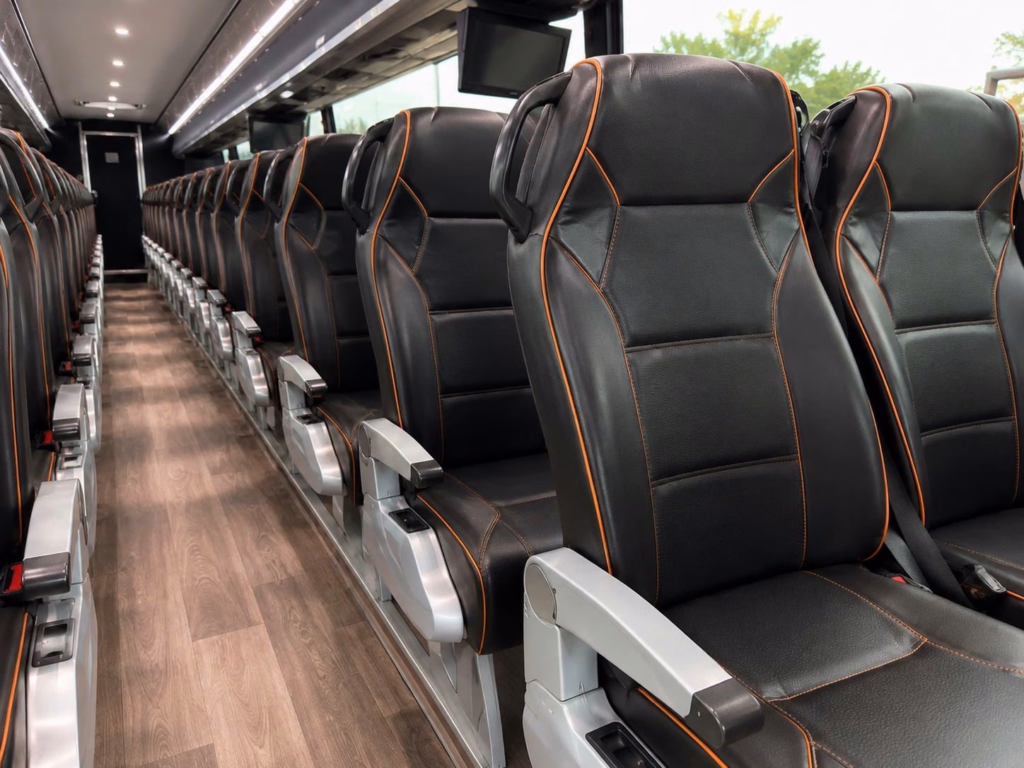 billings charter bus interior